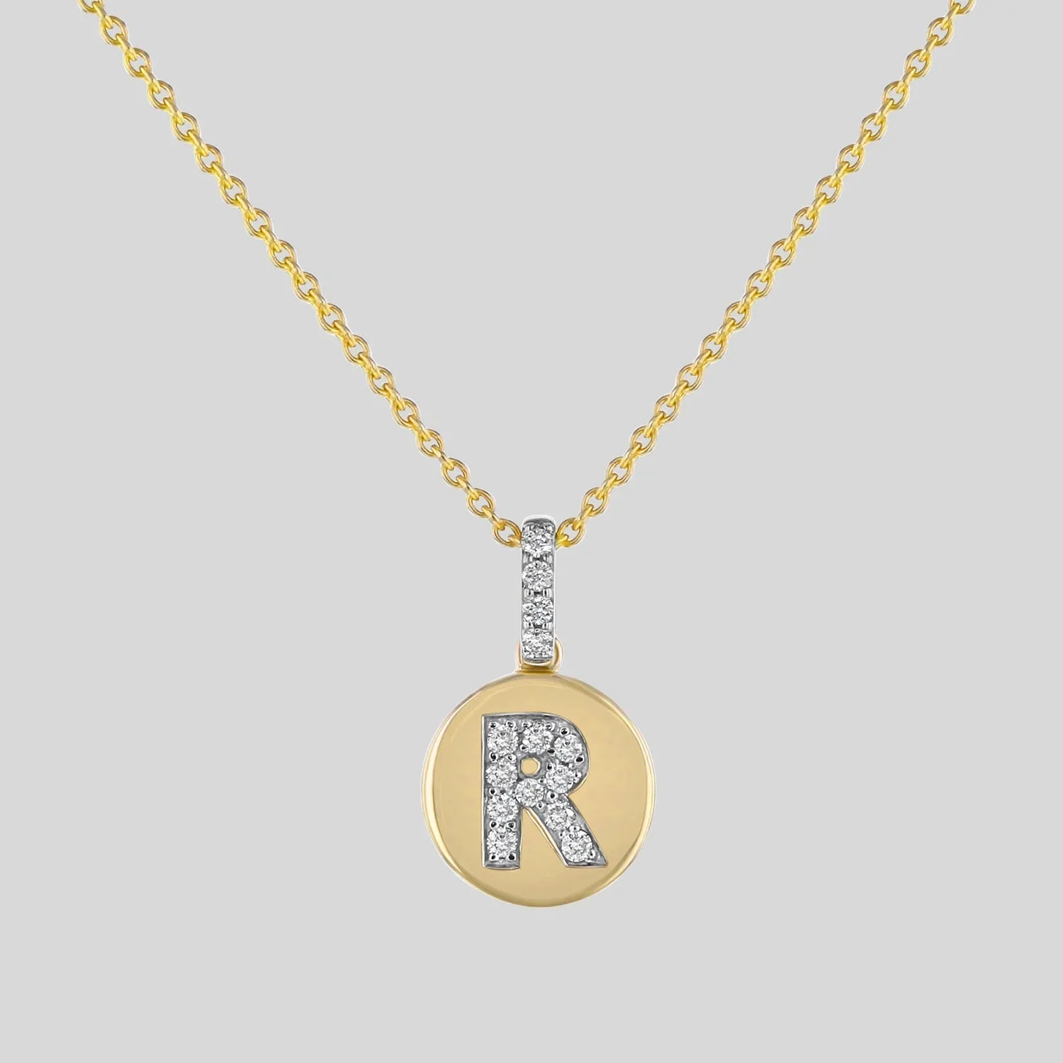 14K H-I/SI Diamond Initial Pendant Necklace