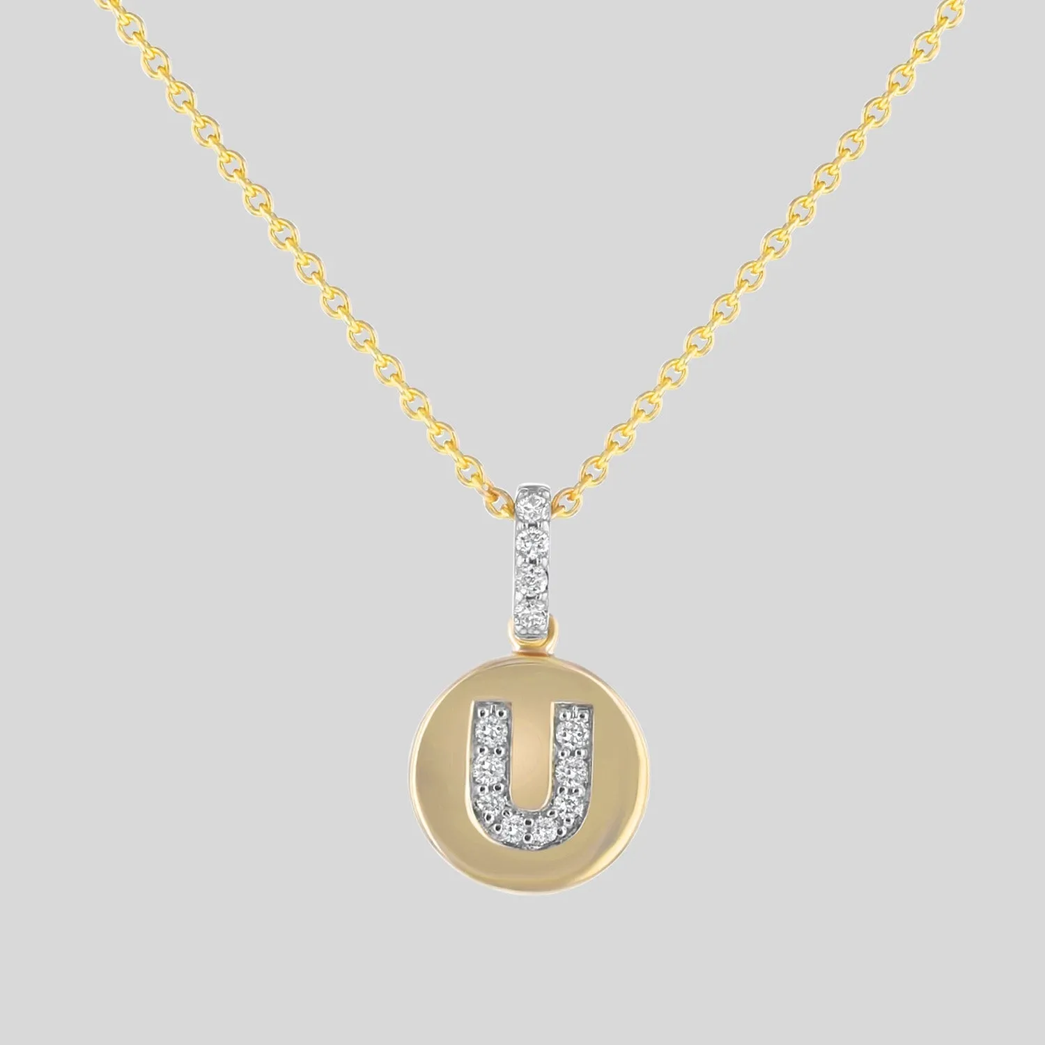 14K H-I/SI Diamond Initial Pendant Necklace