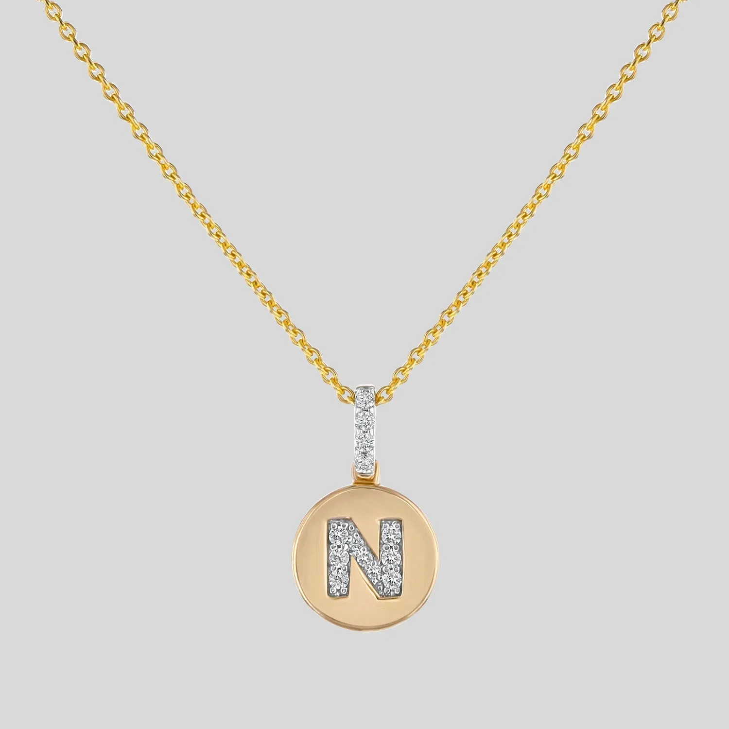 14K H-I/SI Diamond Initial Pendant Necklace