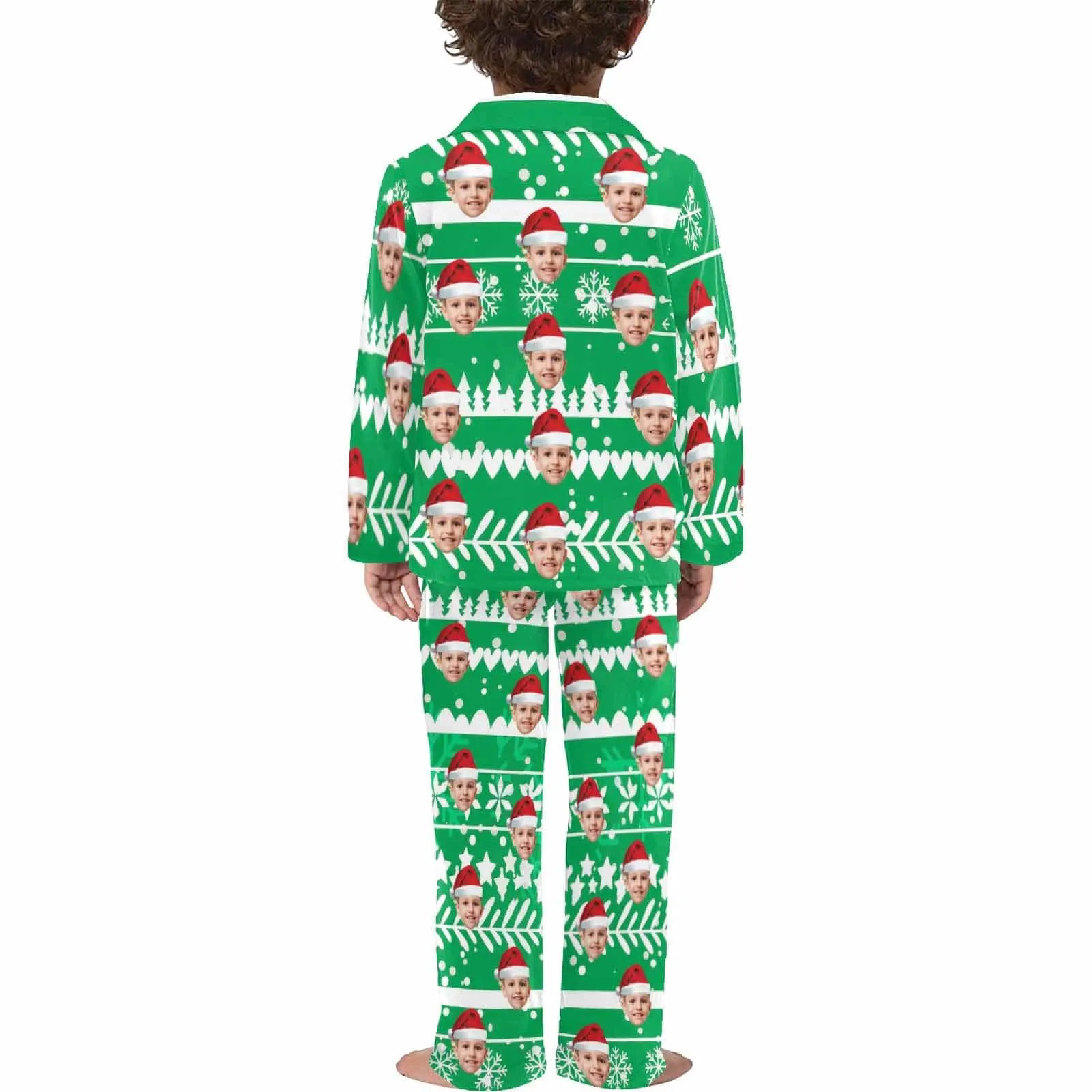 #2-15Y Kid's Pajamas Custom Sleepwear with Face Personalized Christmas Pajama Set For Boys&Girls 2-15Y