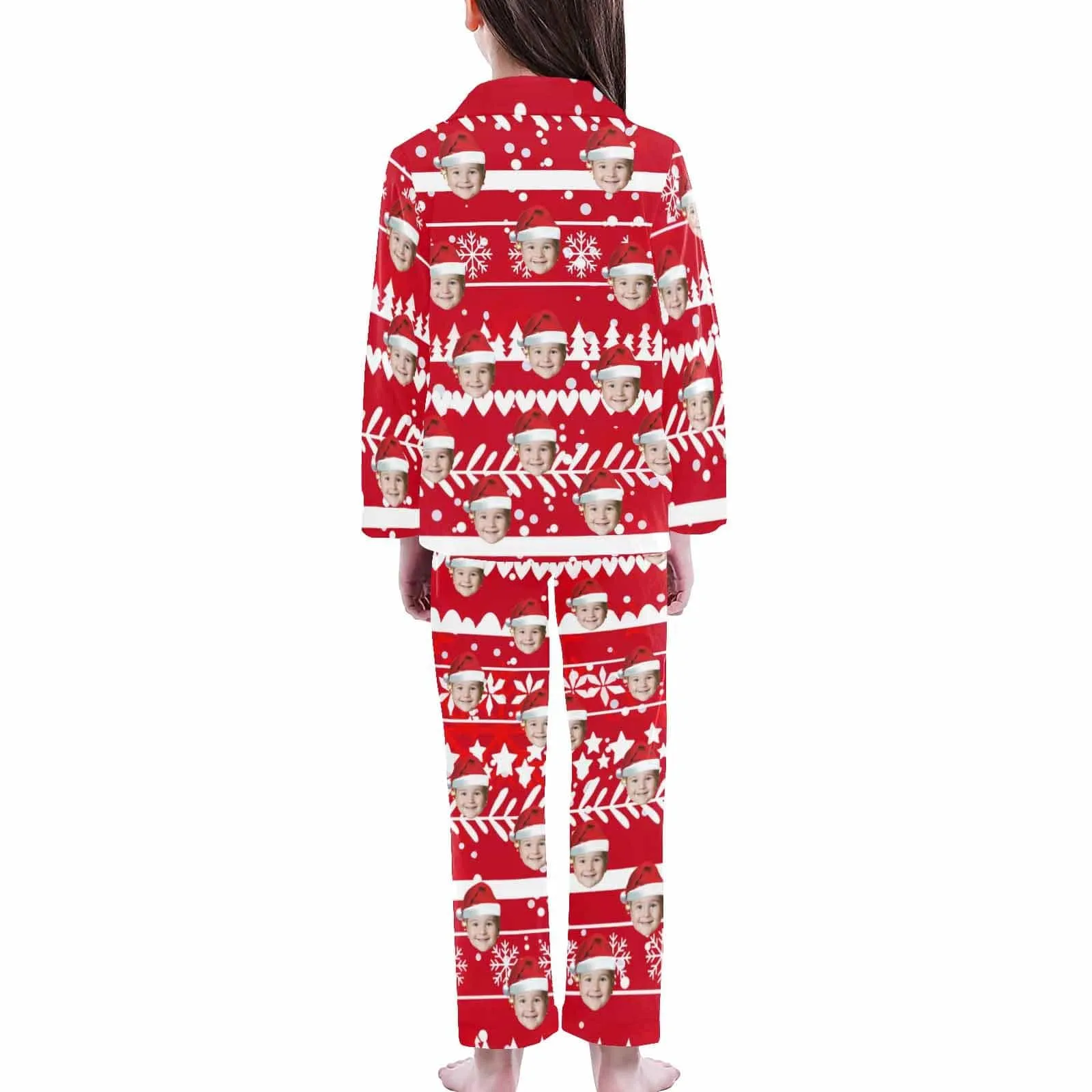 #2-15Y Kid's Pajamas Custom Sleepwear with Face Personalized Christmas Pajama Set For Boys&Girls 2-15Y