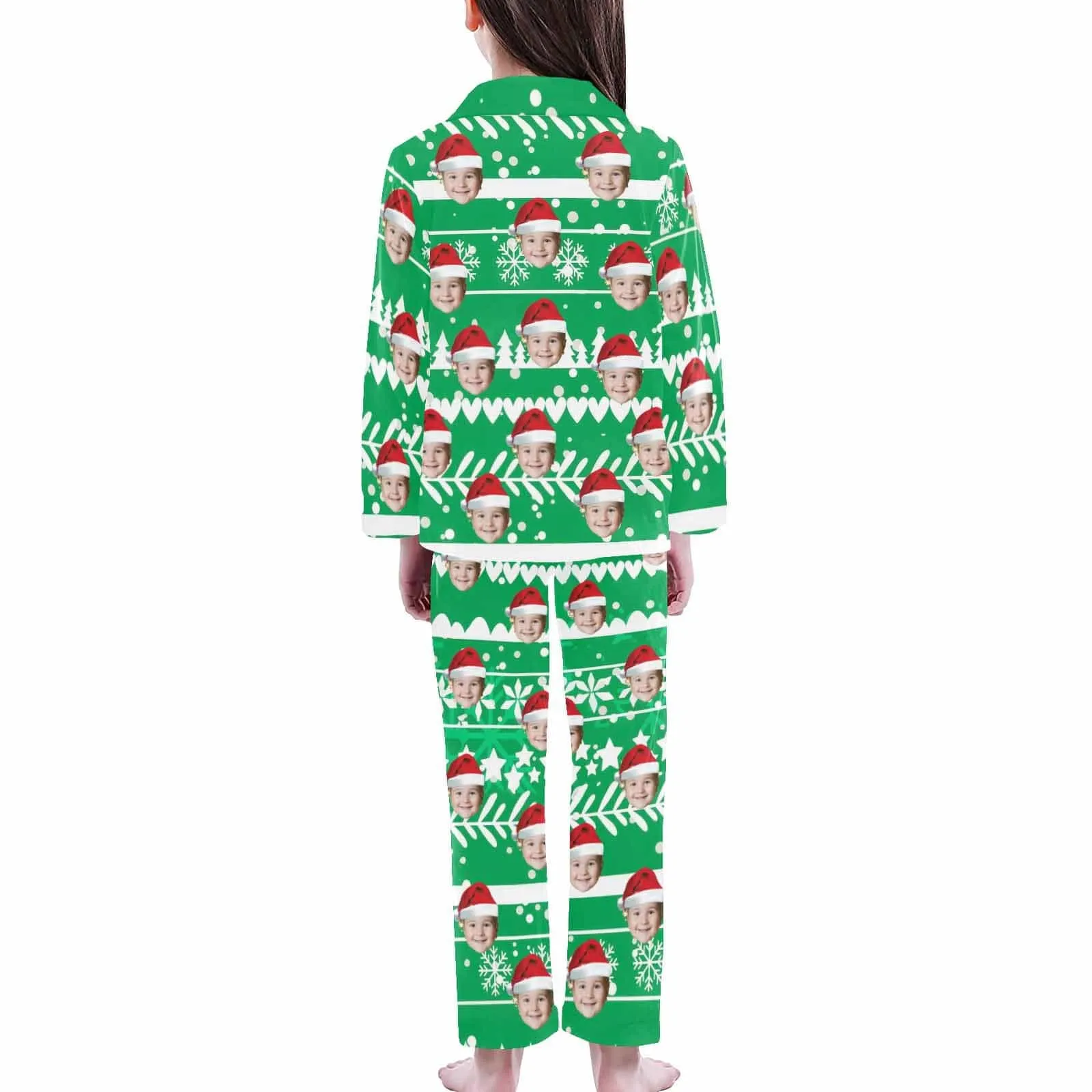 #2-15Y Kid's Pajamas Custom Sleepwear with Face Personalized Christmas Pajama Set For Boys&Girls 2-15Y