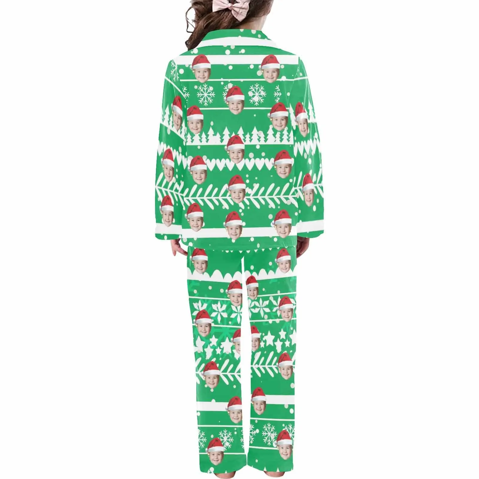 #2-15Y Kid's Pajamas Custom Sleepwear with Face Personalized Christmas Pajama Set For Boys&Girls 2-15Y