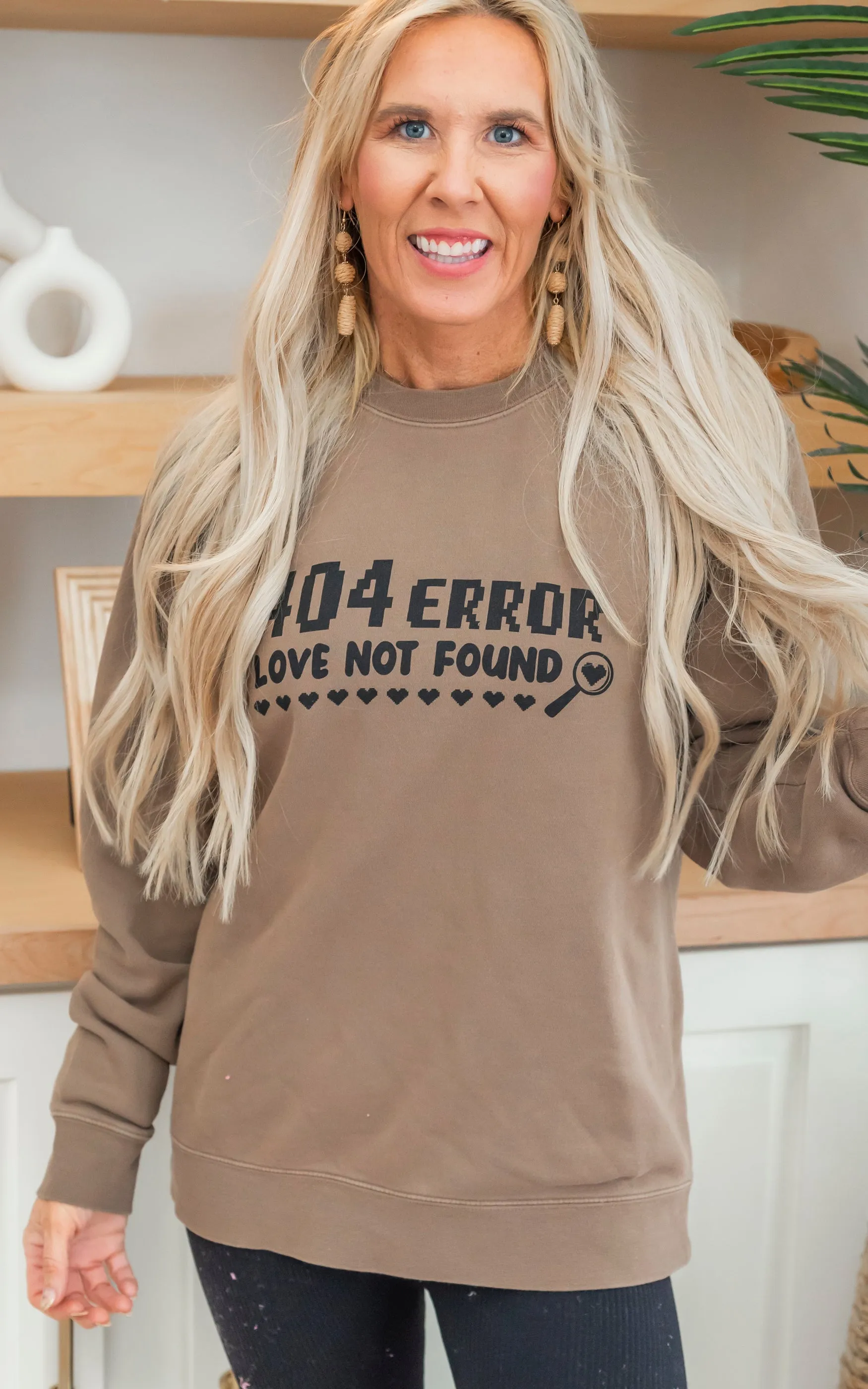 404 Error: Love Not Found Garment Dyed Crewneck Sweatshirt (Clay) - Final Sale