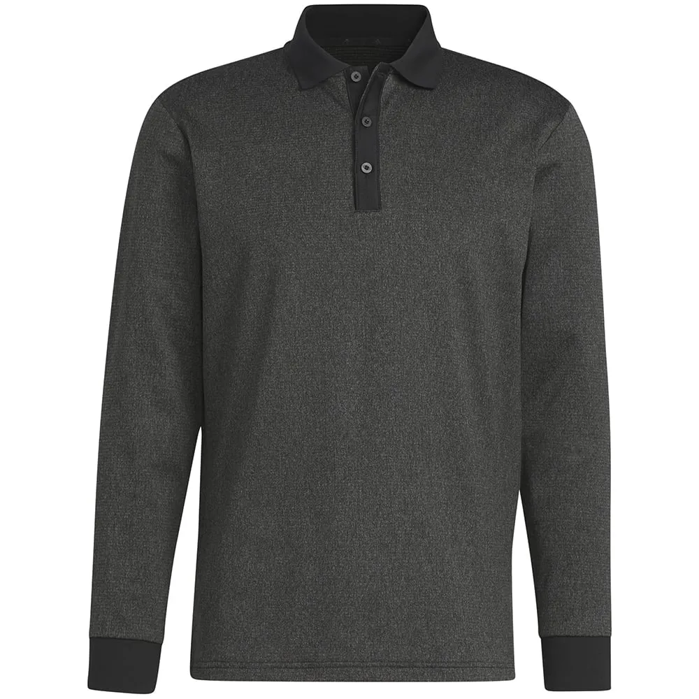 adidas Essentials Long Sleeve Polo Shirt - Black Melange