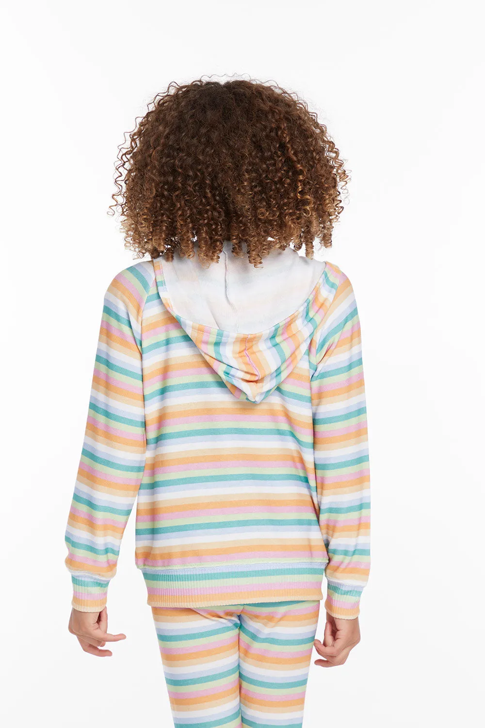 Alana Sunset Stripe Girls Zip Up Hoodie