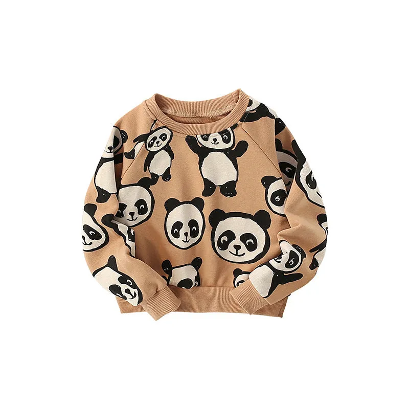 Baby Panda Print Pattern O-Neck Long Sleeve Hoodies by MyKids-USA™