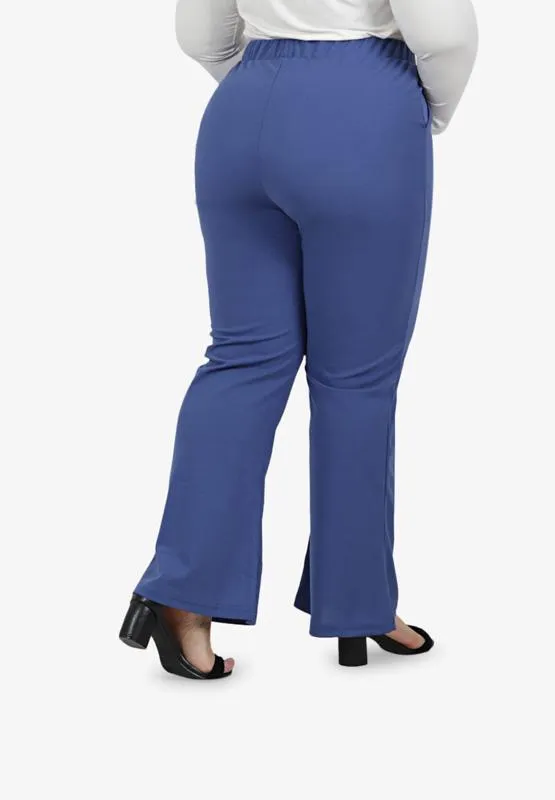 Bellanne Simple Bell Leg Pants - Periwinkle Blue