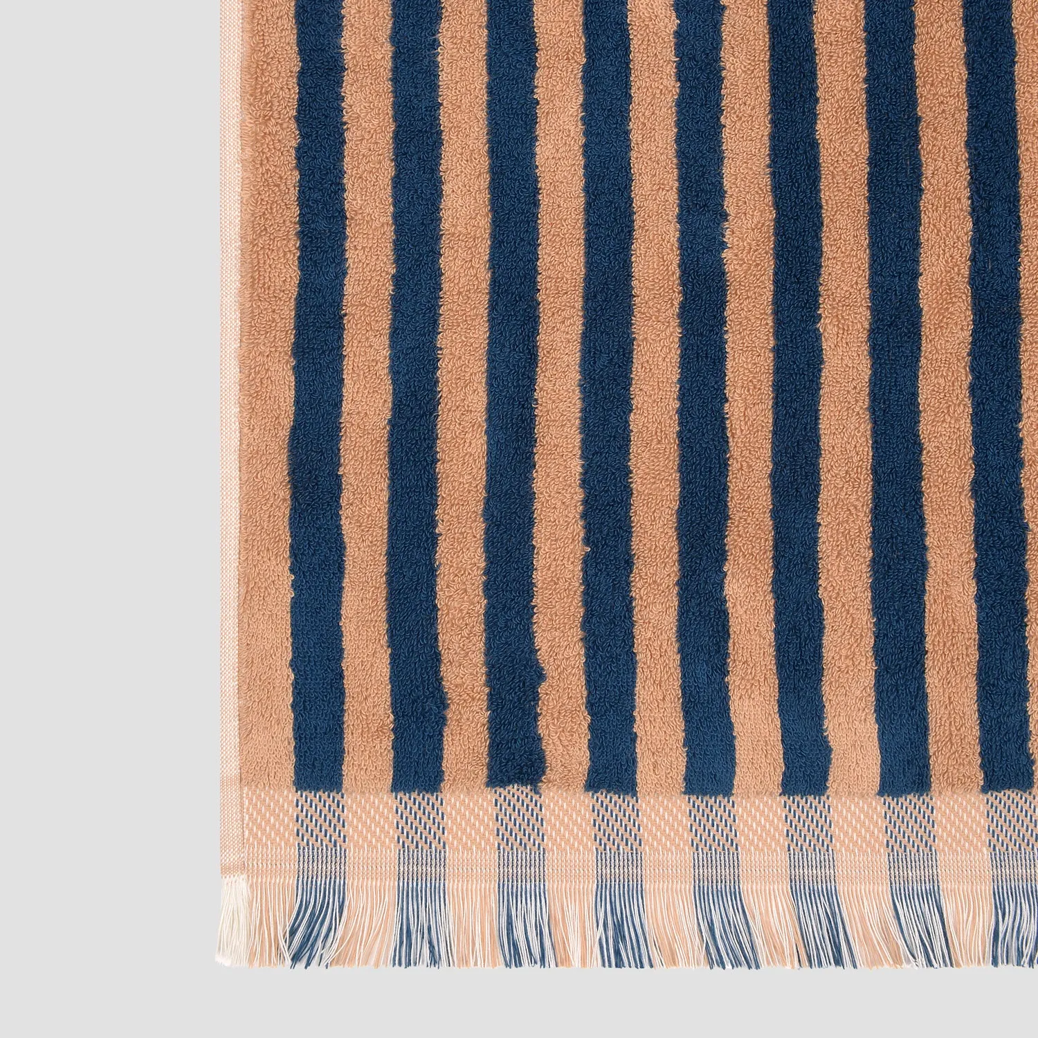 Blue & Porcini Pembroke Stripe Cotton Towels