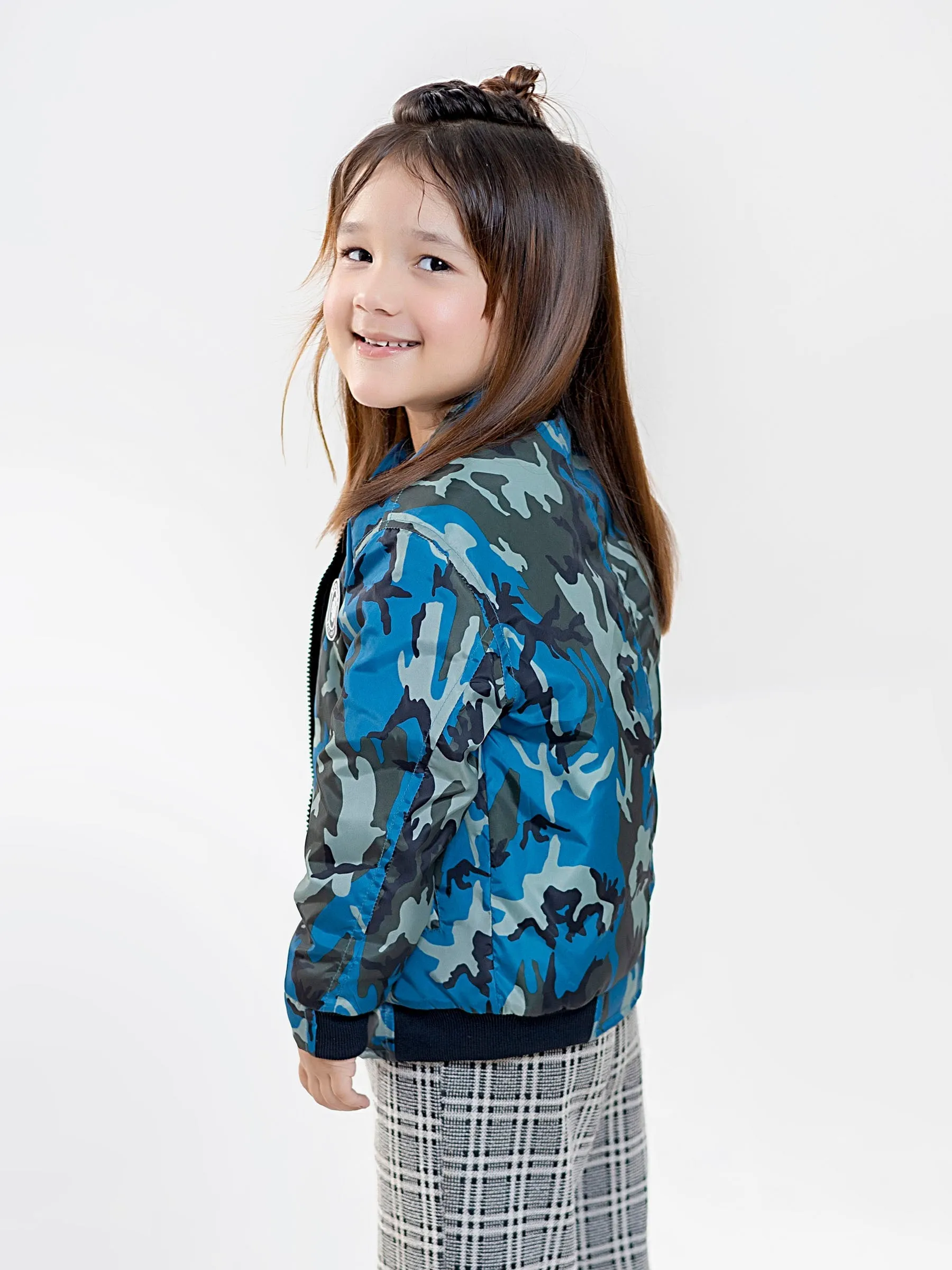 Blue Camouflage Bomber Jacket - Unisex