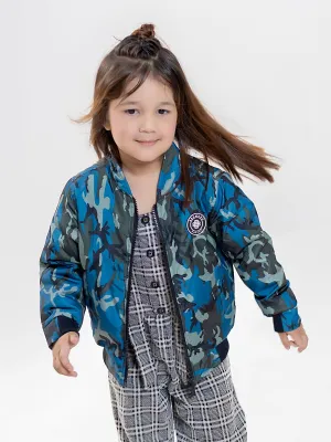 Blue Camouflage Bomber Jacket - Unisex