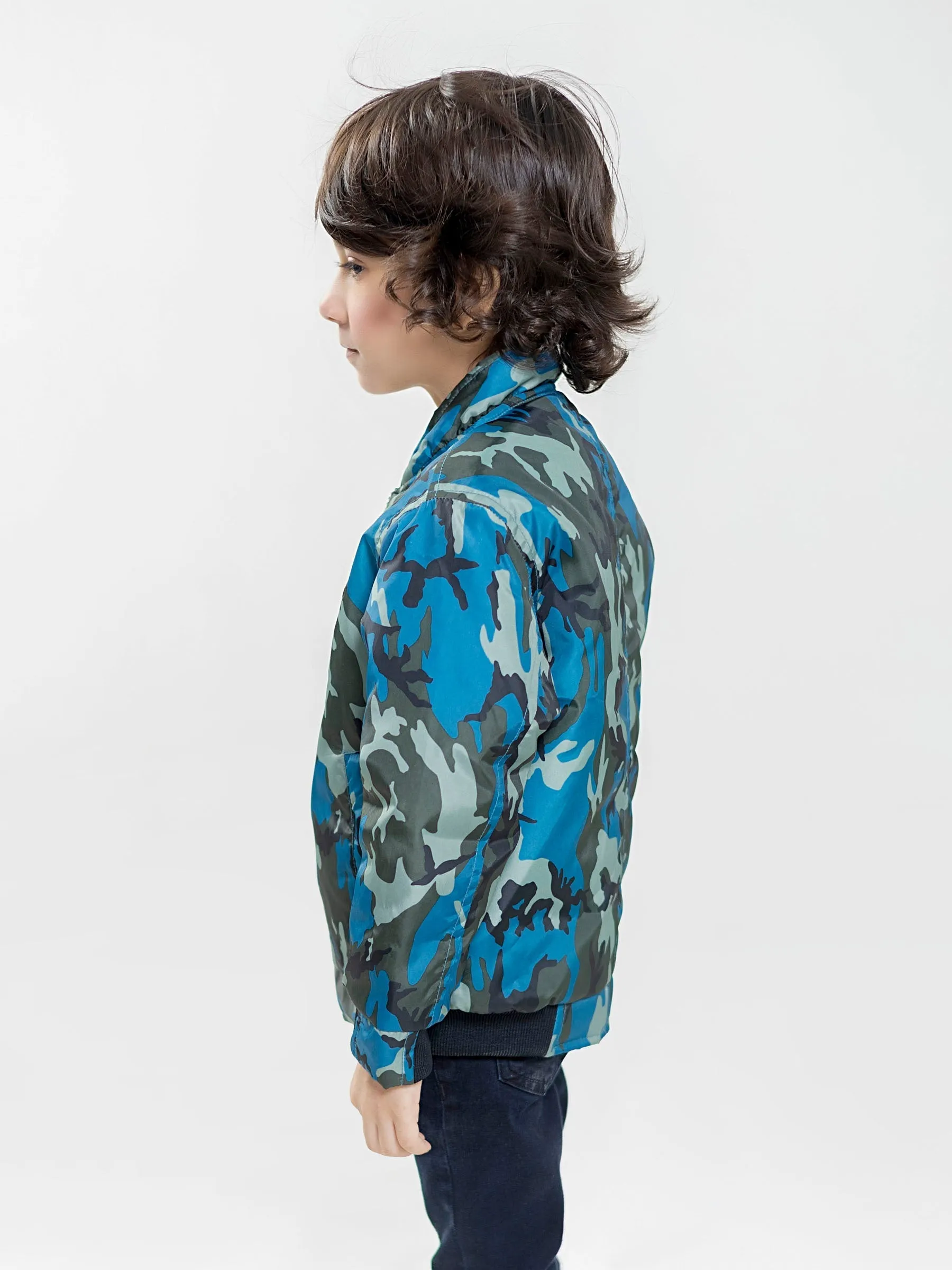 Blue Camouflage Bomber Jacket - Unisex