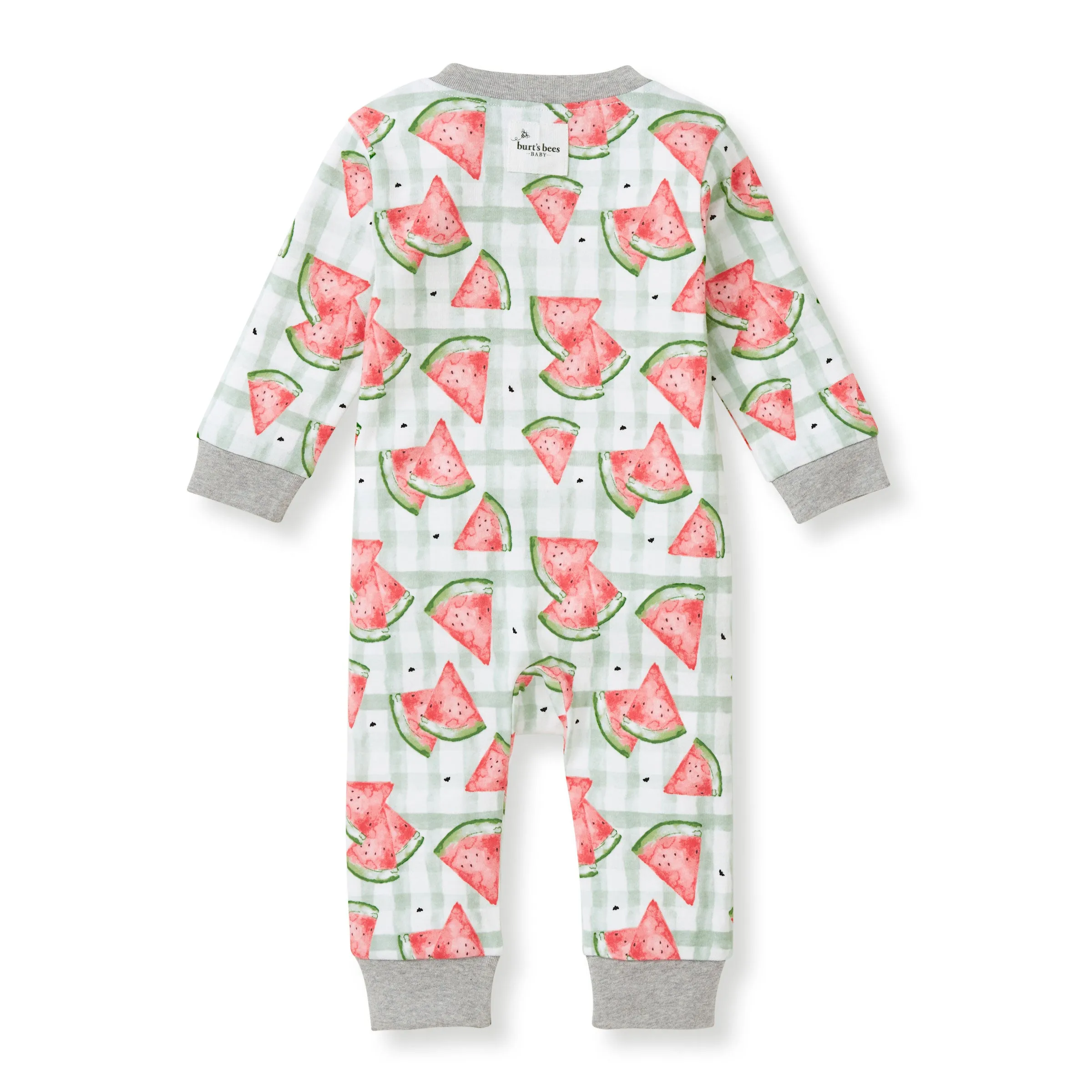 Burt's Bees Organic Baby One-Piece Footless Sleep & Play Mini Watermelon Check