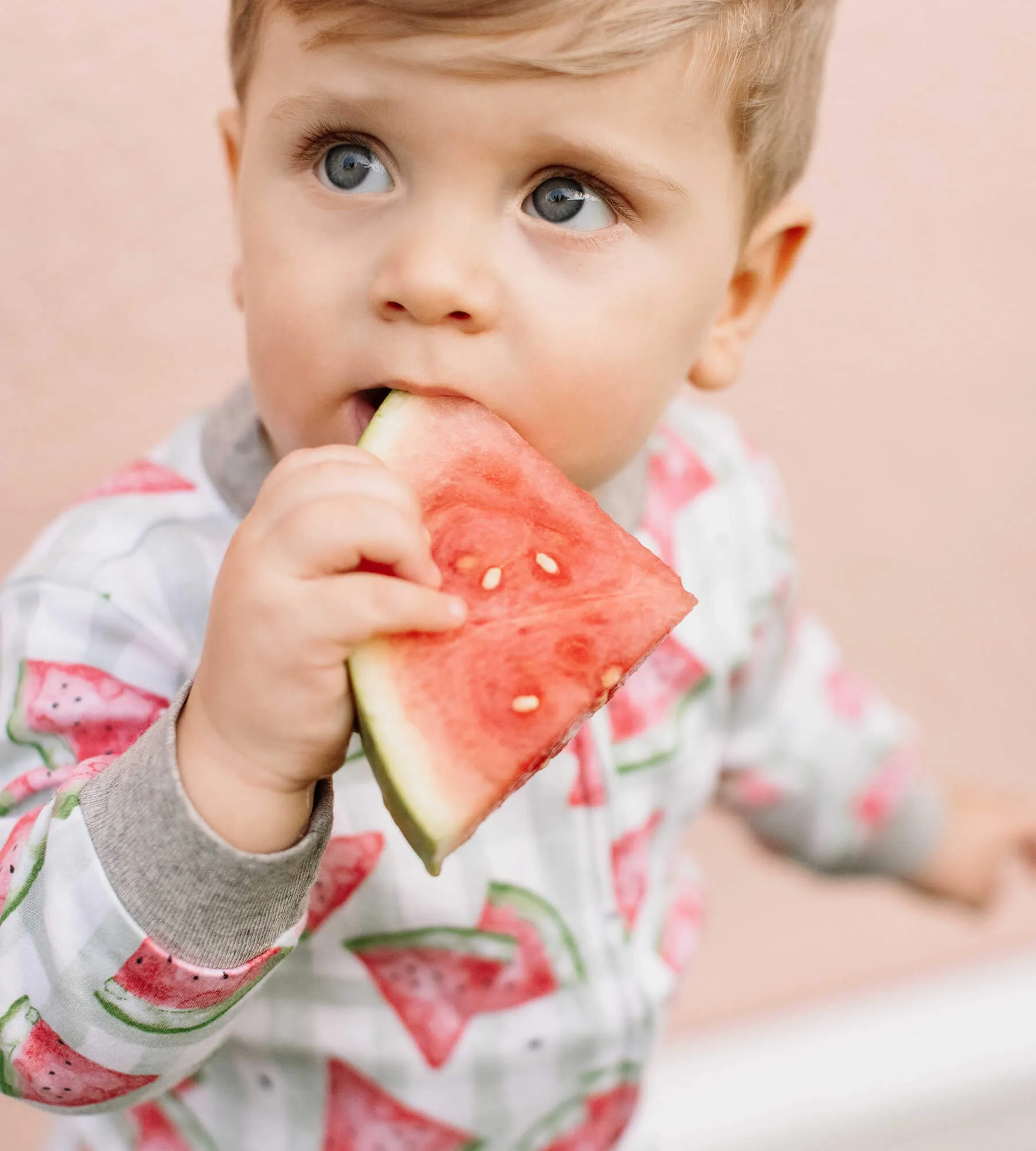 Burt's Bees Organic Baby One-Piece Footless Sleep & Play Mini Watermelon Check