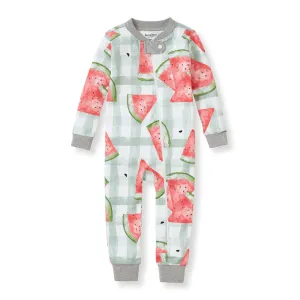 Burt's Bees Organic One-Piece Snug Fit Sleeper Watermelon Check