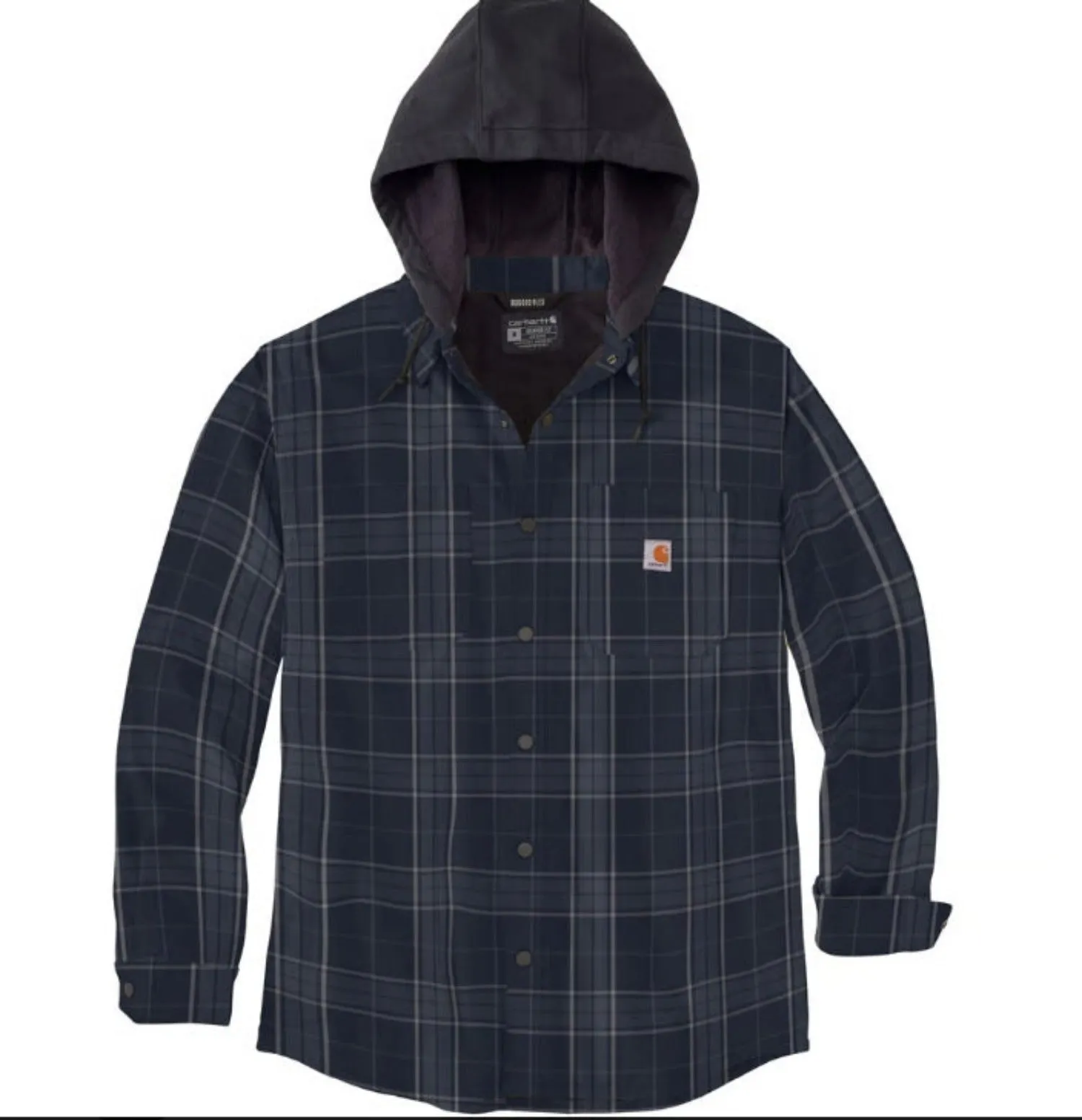 Carhartt Men's Flannel Fleece-Lined Snap Hooded Shirt Jac