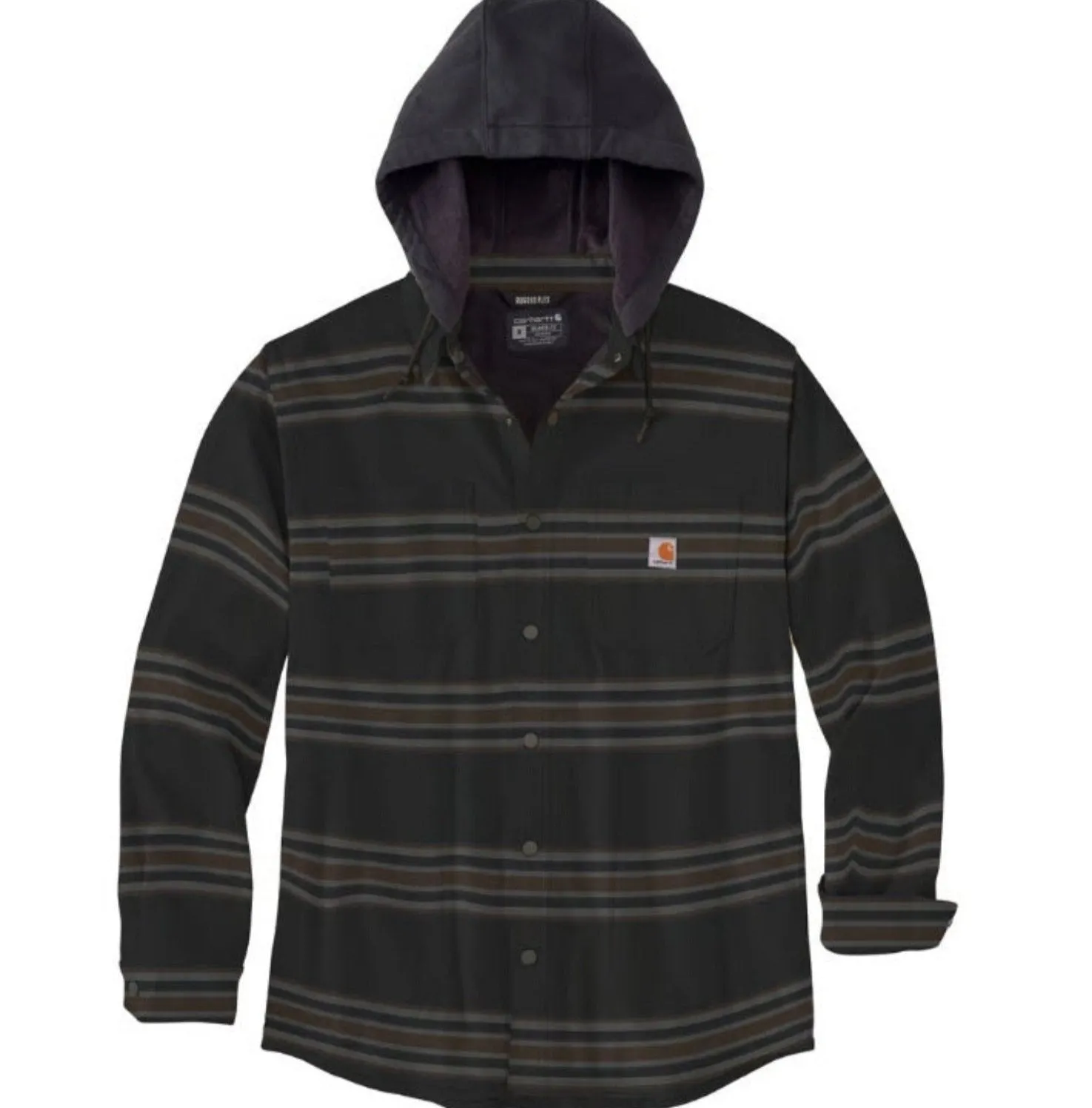 Carhartt Men's Flannel Fleece-Lined Snap Hooded Shirt Jac