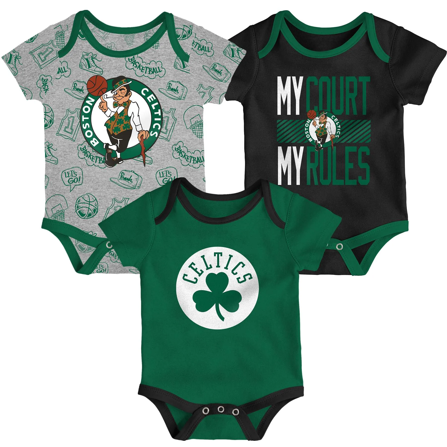 Celtics Trifecta 3 Pack Bodysuit Set