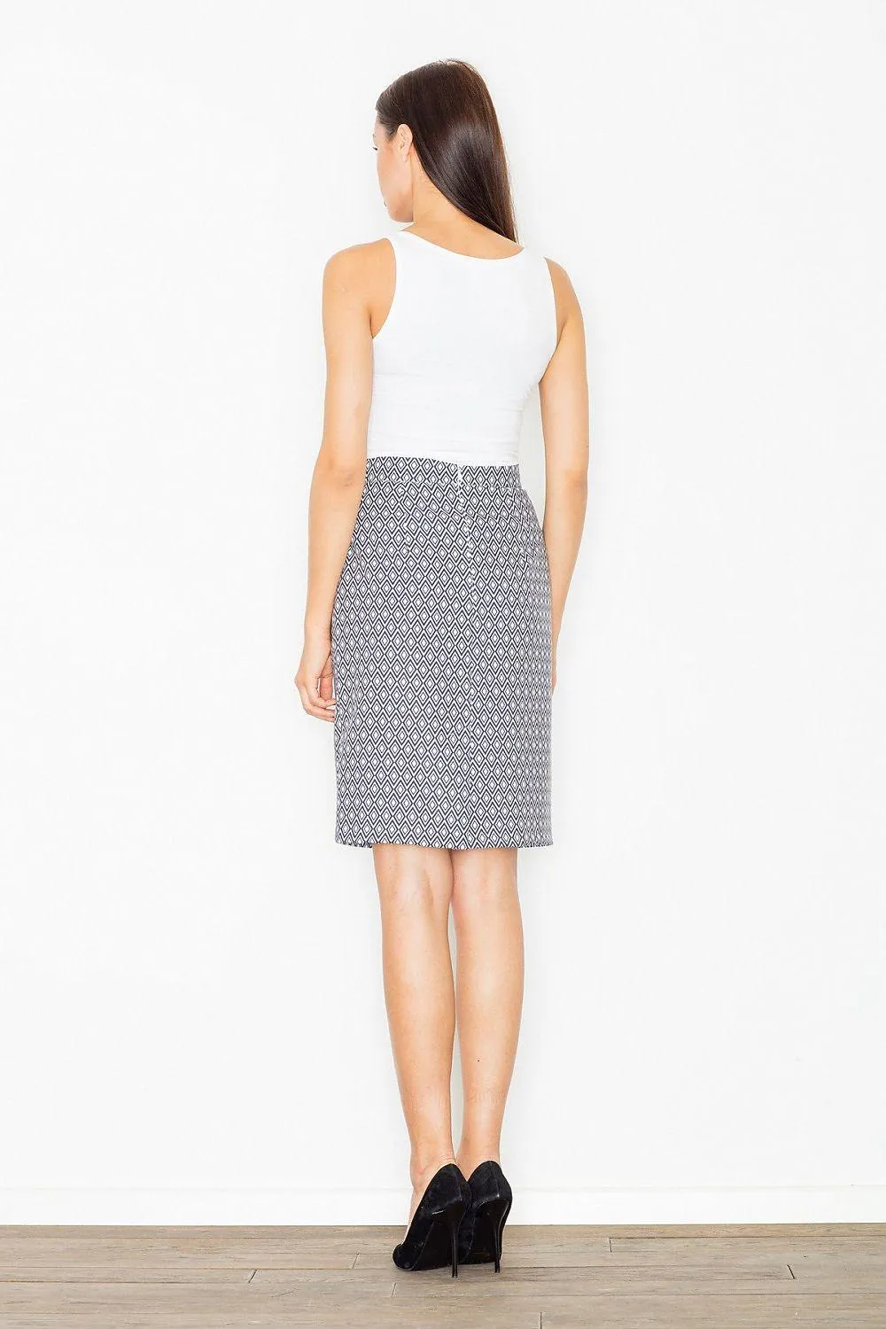 Chic Patterned Pencil Skirt with Hidden Zipper - Multiple Sizes Available