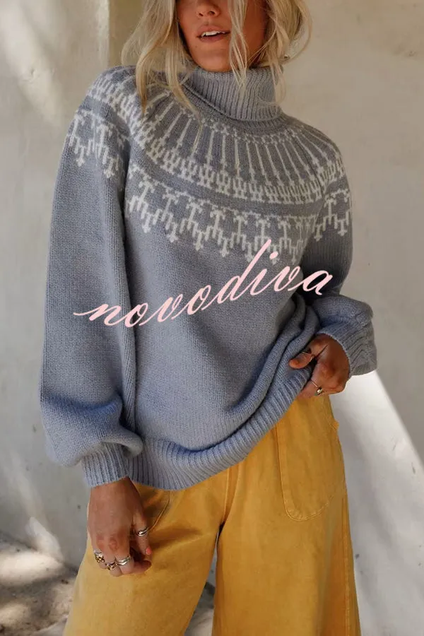 Christmas Thickened Turtleneck Long Sleeve Knitted Sweater