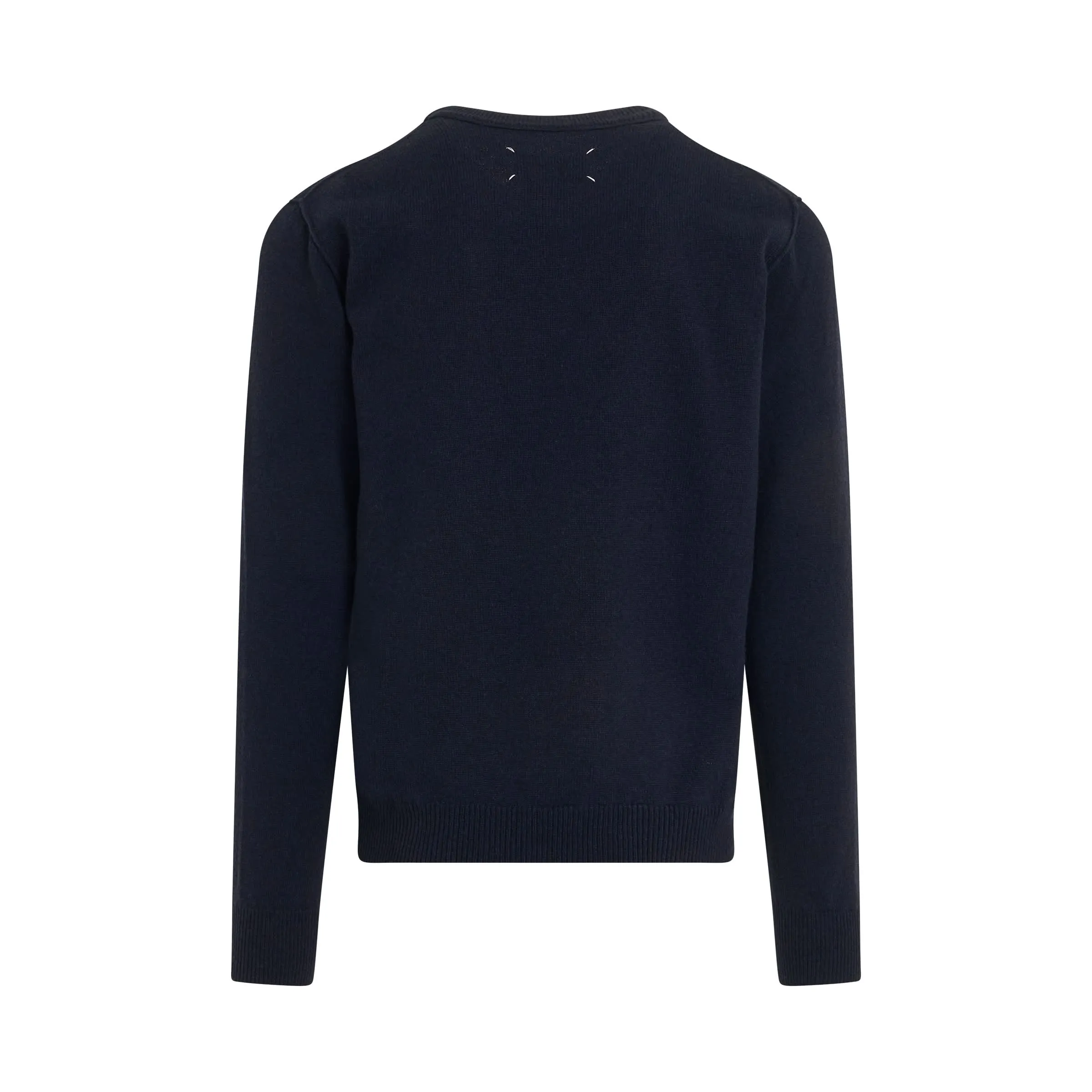 Classic Crew-Neck Knit Sweater in Navy