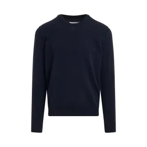 Classic Crew-Neck Knit Sweater in Navy