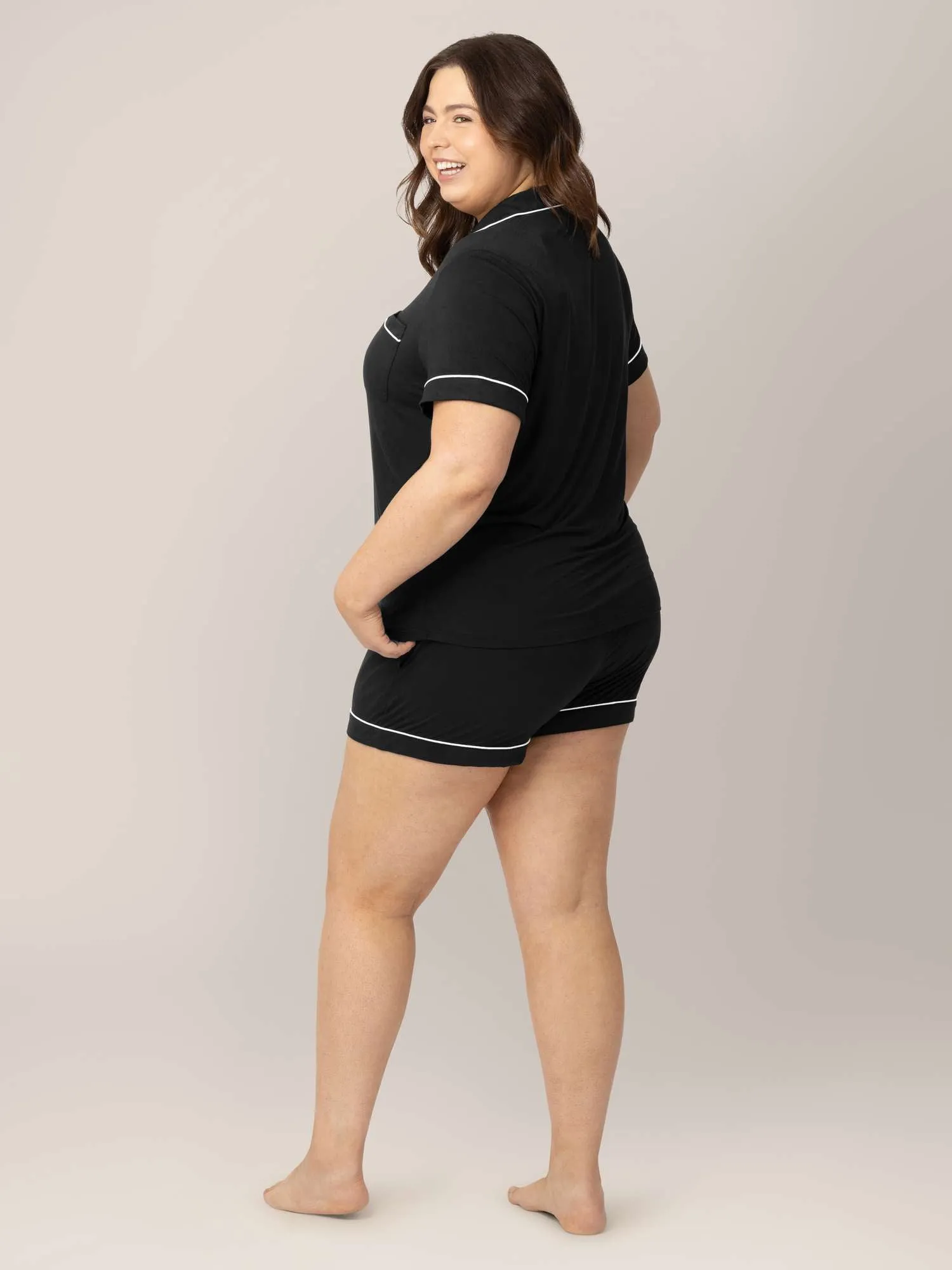 Clea Bamboo Short Sleeve Pajama Set | Black