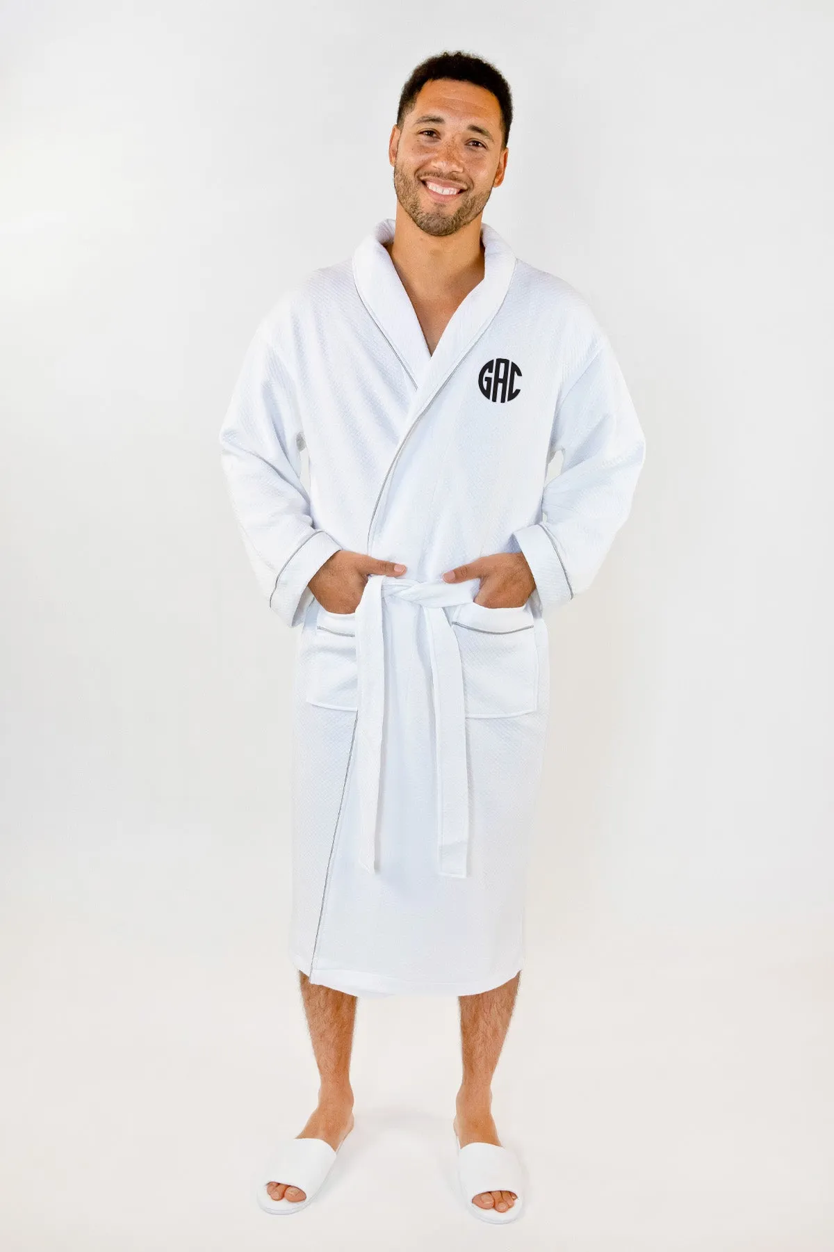 Customized Monogram White Embroidered Bathrobe