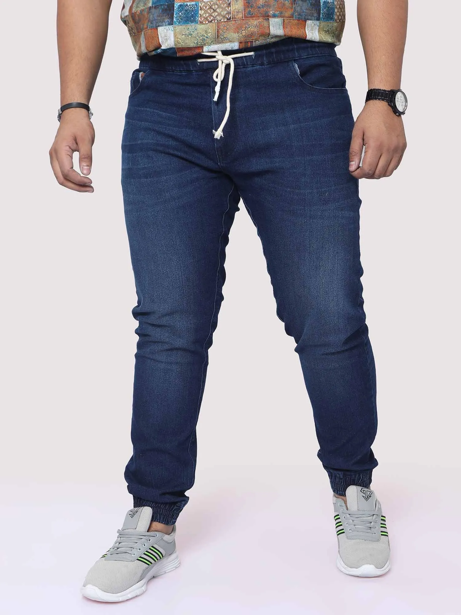 Deep Blue Jogger Pants Men's Plus Size