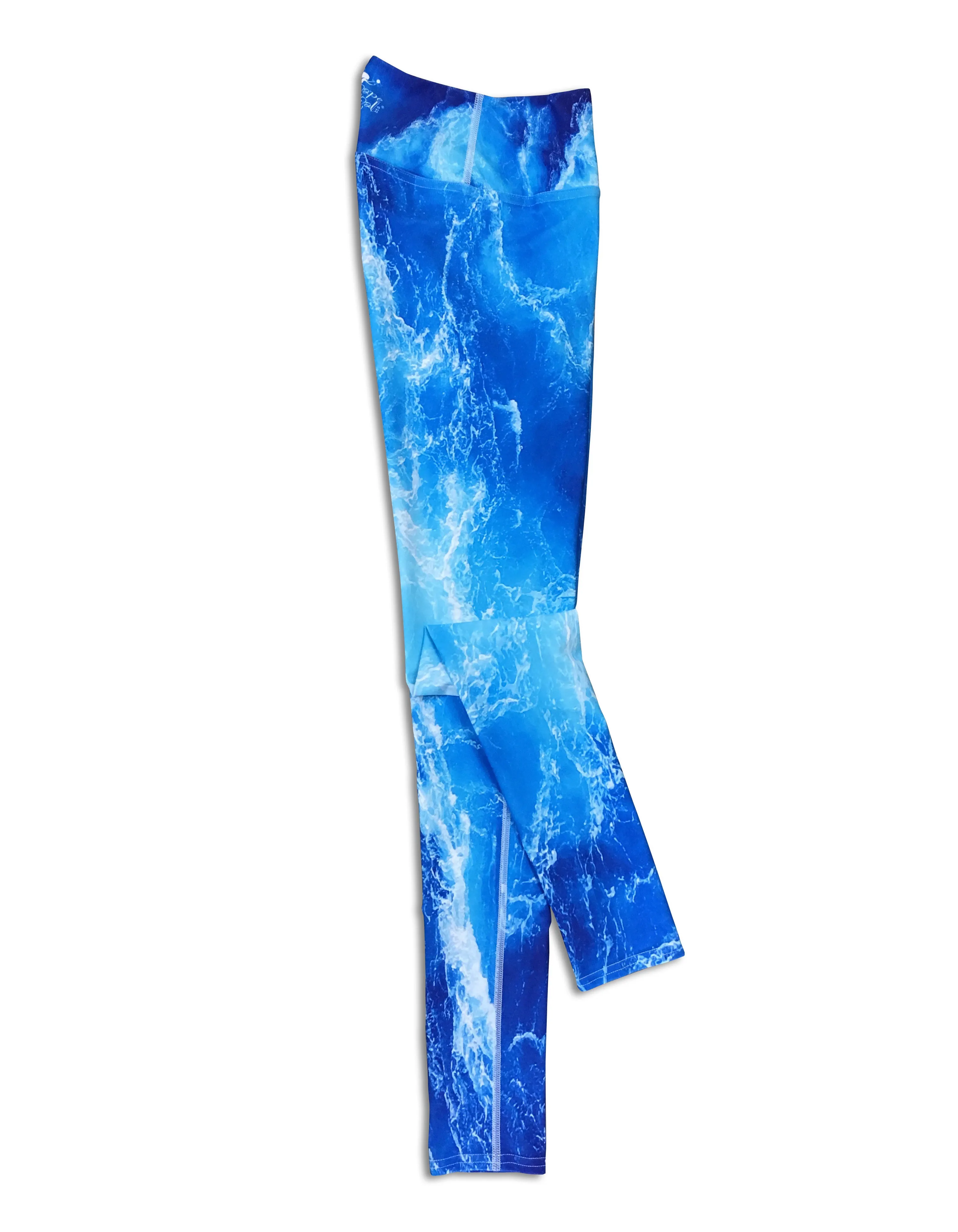 Deep Blue Ocean Mermaid Yoga Leggings