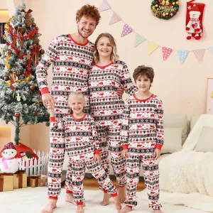 Family Parent-Child Christmas Red Forest Pajamas Set