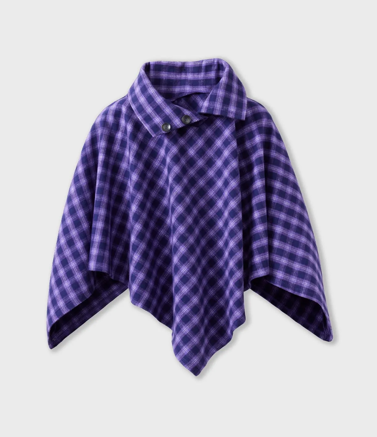 Flannel Poncho - Purple Maze