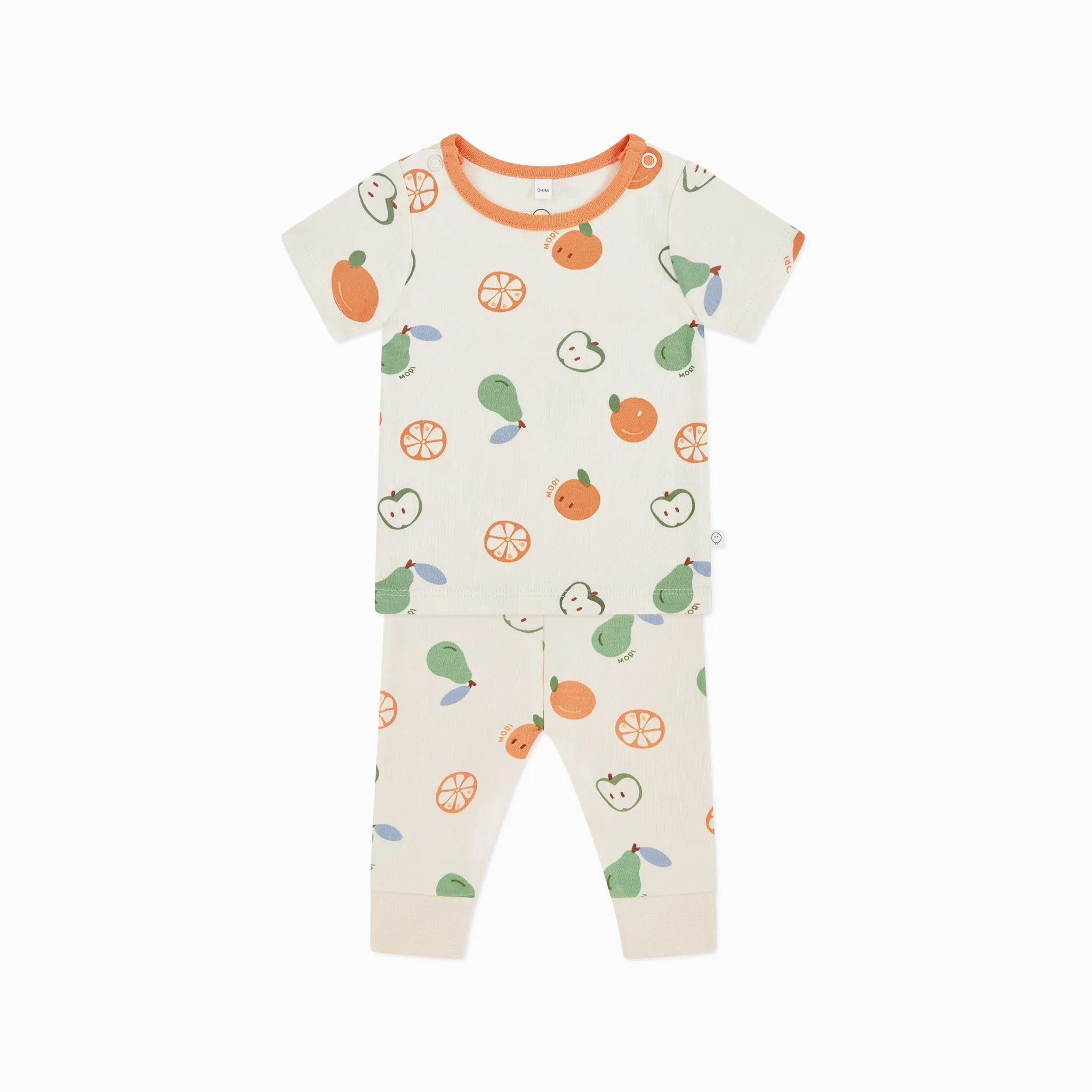 Fruit Print Short Sleeve Pajama Set