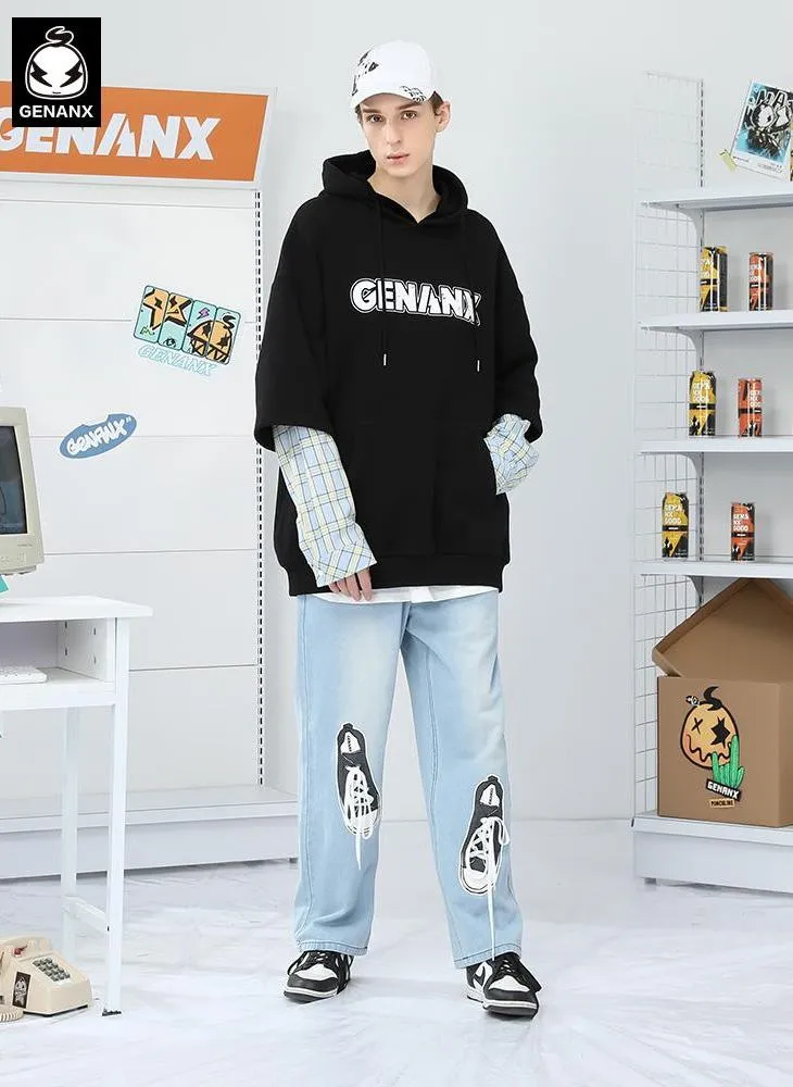 Funny 3D Print  Straight Denim Pants