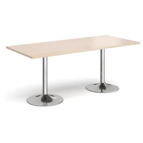 Genoa rectangular dining table with trumpet base