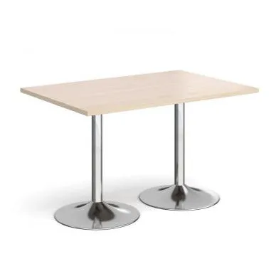 Genoa rectangular dining table with trumpet base