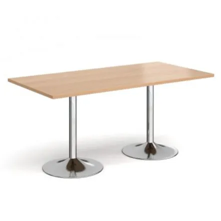 Genoa rectangular dining table with trumpet base