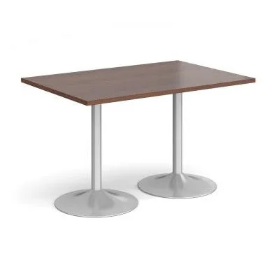 Genoa rectangular dining table with trumpet base