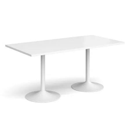 Genoa rectangular dining table with trumpet base