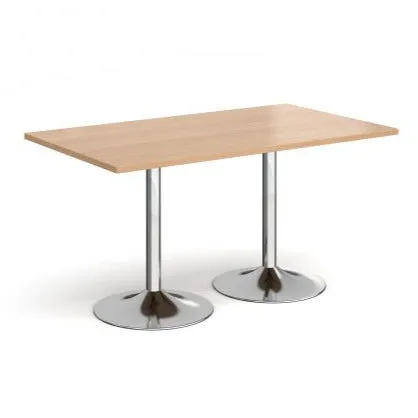 Genoa rectangular dining table with trumpet base