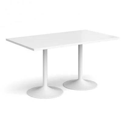 Genoa rectangular dining table with trumpet base