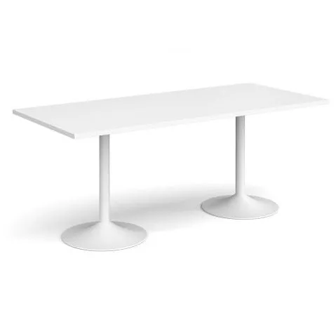 Genoa rectangular dining table with trumpet base