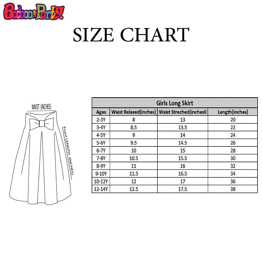 Girls Cotton Poplin Long Skirt Shrimp-Multi