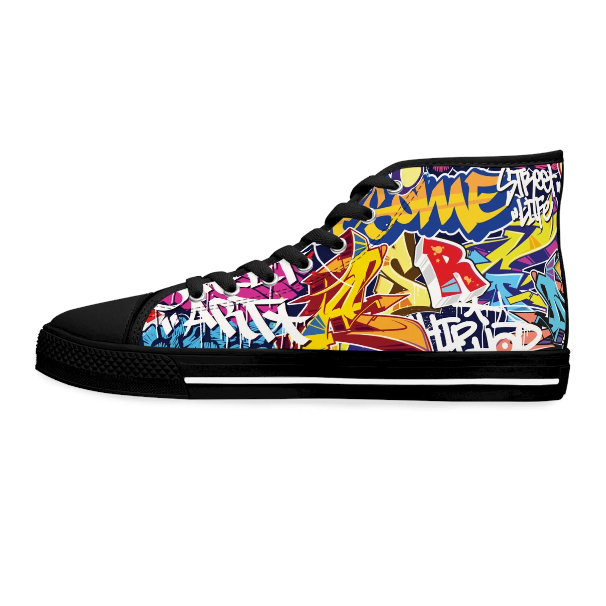 Graffiti Groove - Women's High-Top Sneakers