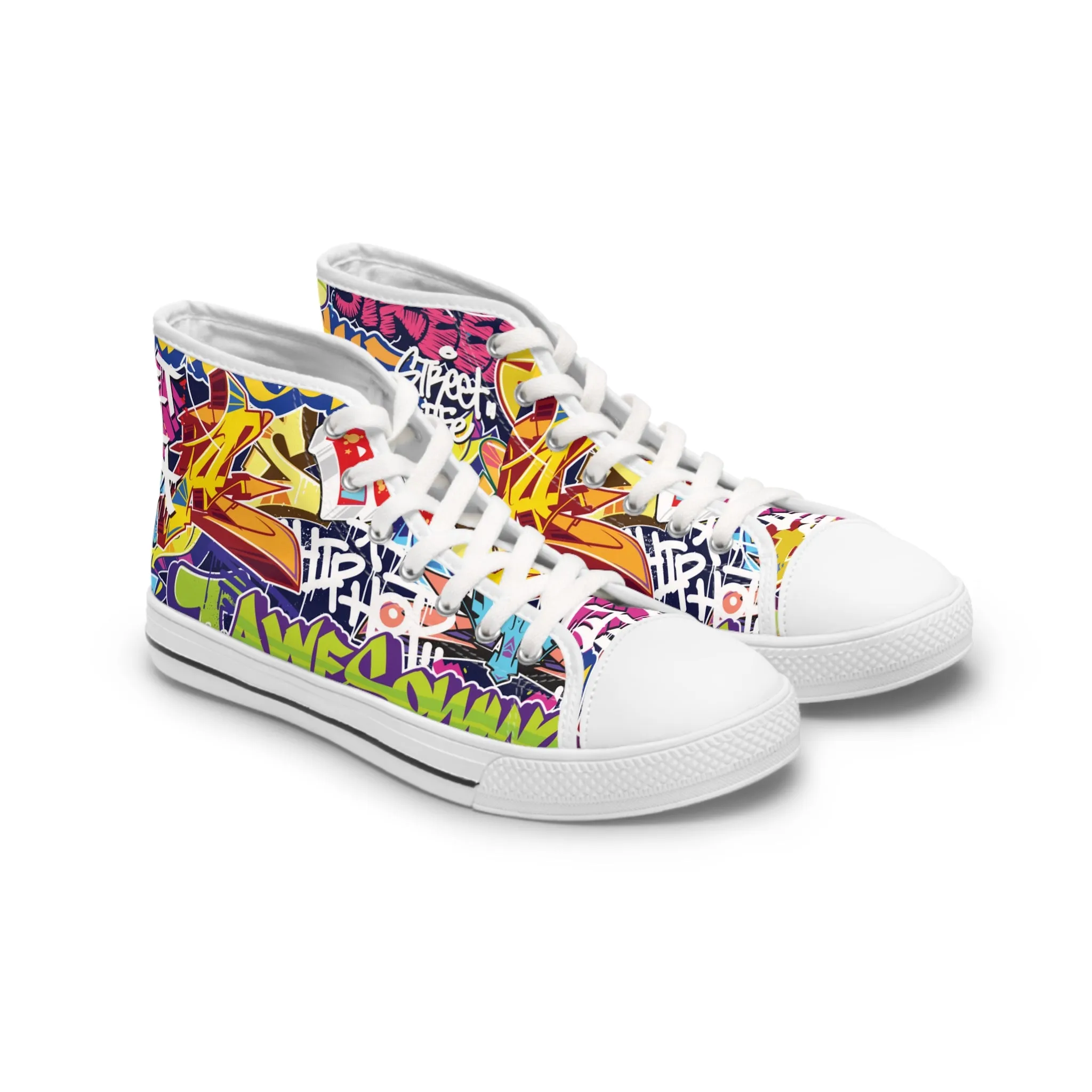 Graffiti Groove - Women's High-Top Sneakers