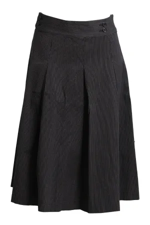 Grey Pin Striped Pleated Skirt