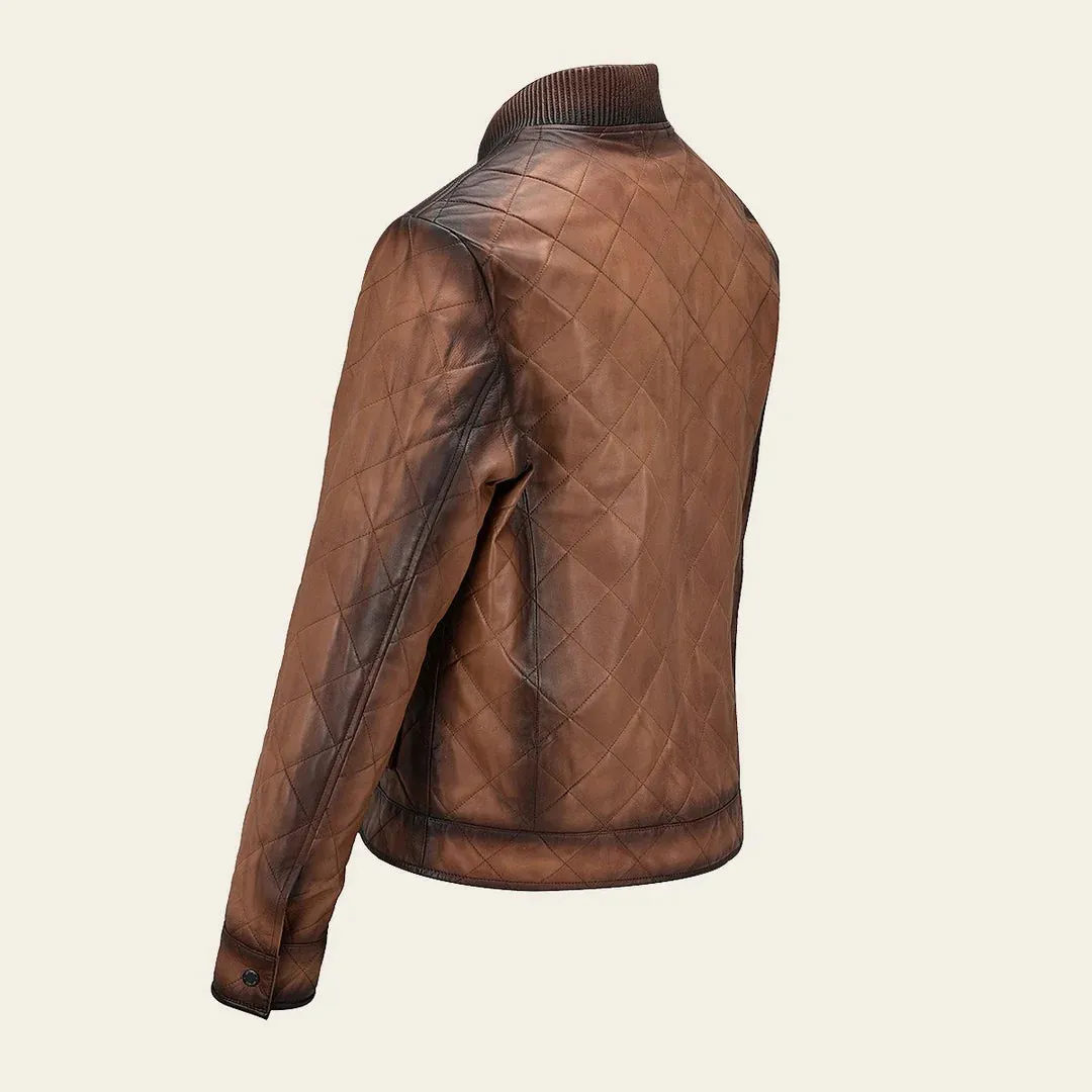 H317COC- Cuadra honey dress casual fashion leather jacket for men