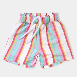 Infant Girls Viscose Short Striper-Printed