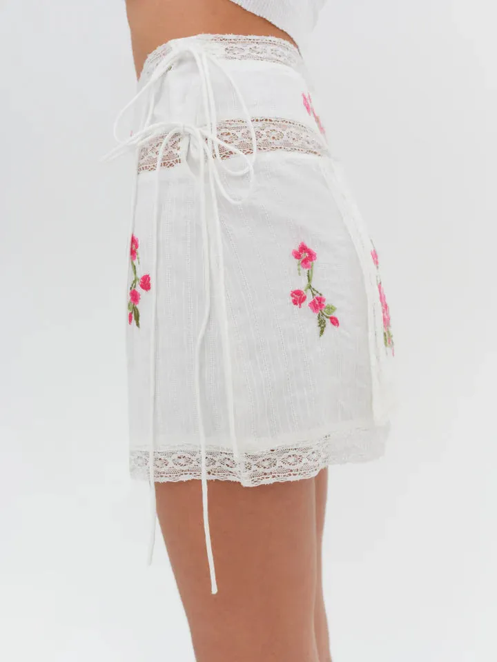 Jolene Embroidered Mini Skirt