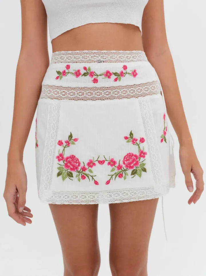 Jolene Embroidered Mini Skirt